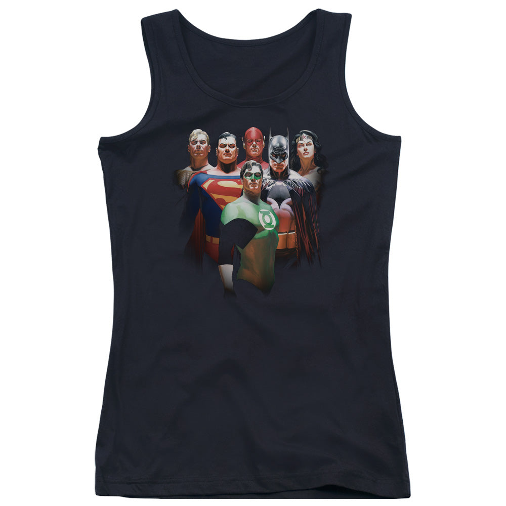 Justice League Roll Call Womens Tank Top Shirt Black