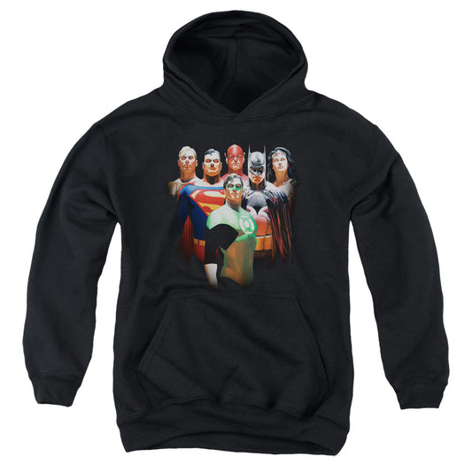 Justice League Roll Call Kids Youth Hoodie Black
