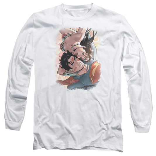 Justice League Love Birds Mens Long Sleeve Shirt White