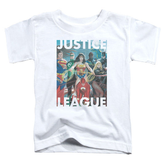 Justice League Hall of Justice Toddler Kids Youth T Shirt White