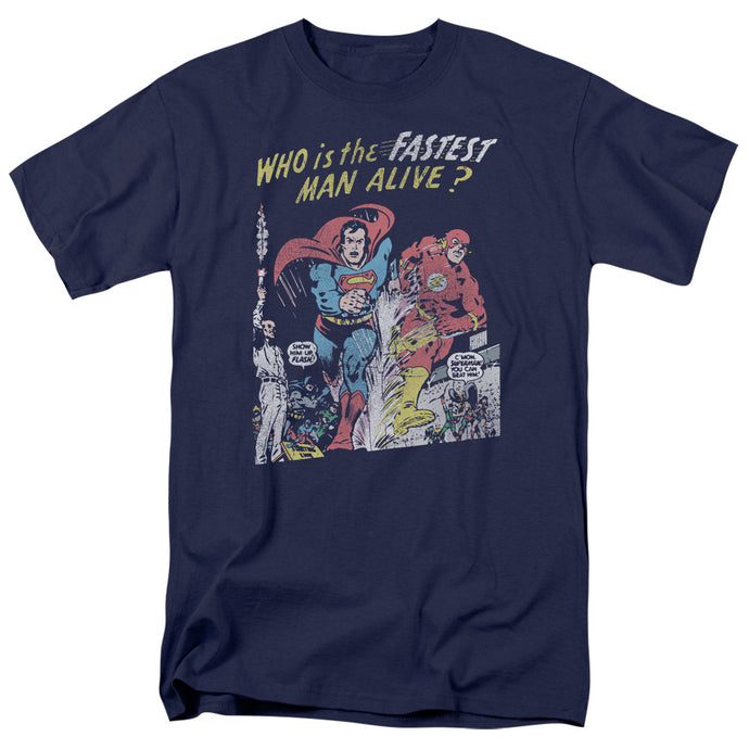 Justice League Fastest Man Mens T Shirt Navy Blue