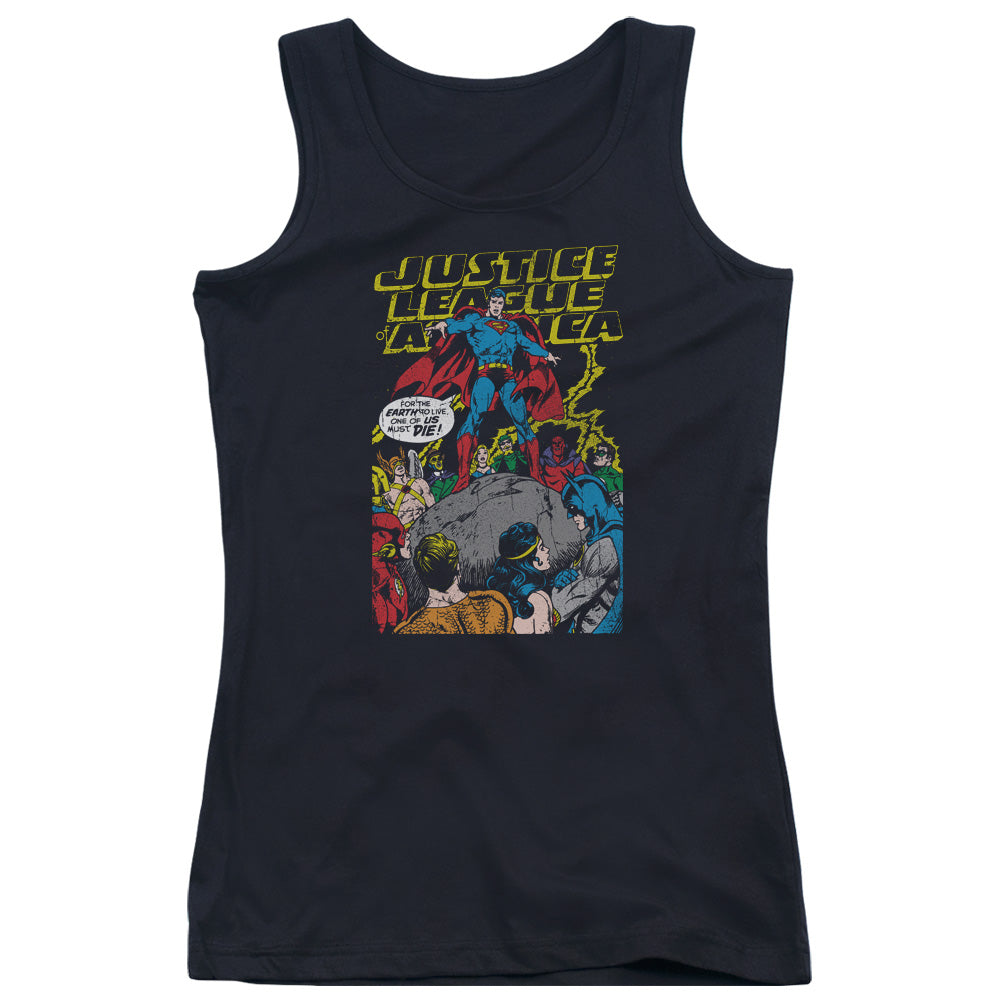 Justice League Ultimate Scarifice Womens Tank Top Shirt Black