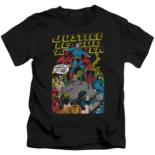 Justice League Ultimate Scarifice Juvenile Kids Youth T Shirt Black