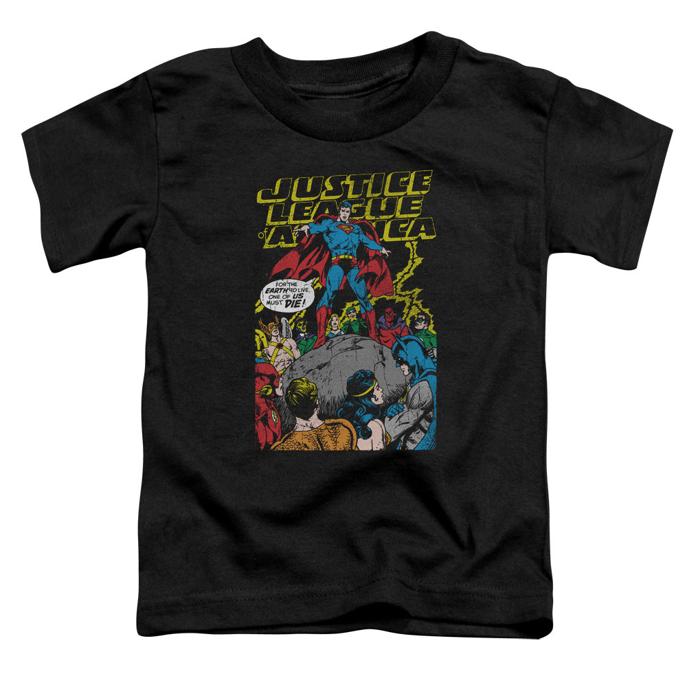 Justice League Ultimate Scarifice Toddler Kids Youth T Shirt Black