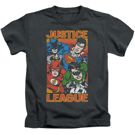 Justice League Hero Mashup Juvenile Kids Youth T Shirt Charcoal