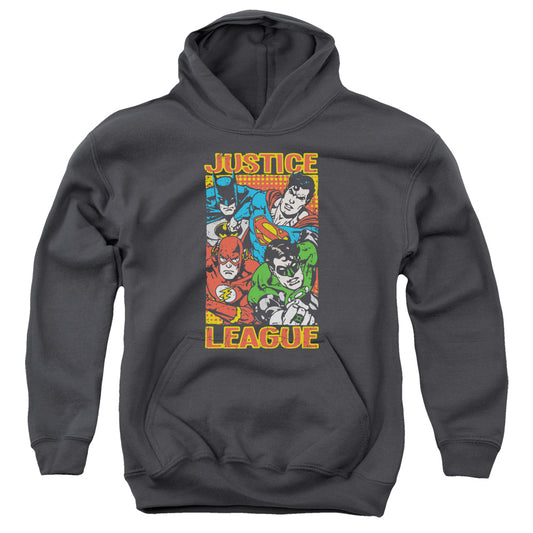 Justice League Hero Mashup Kids Youth Hoodie Charcoal