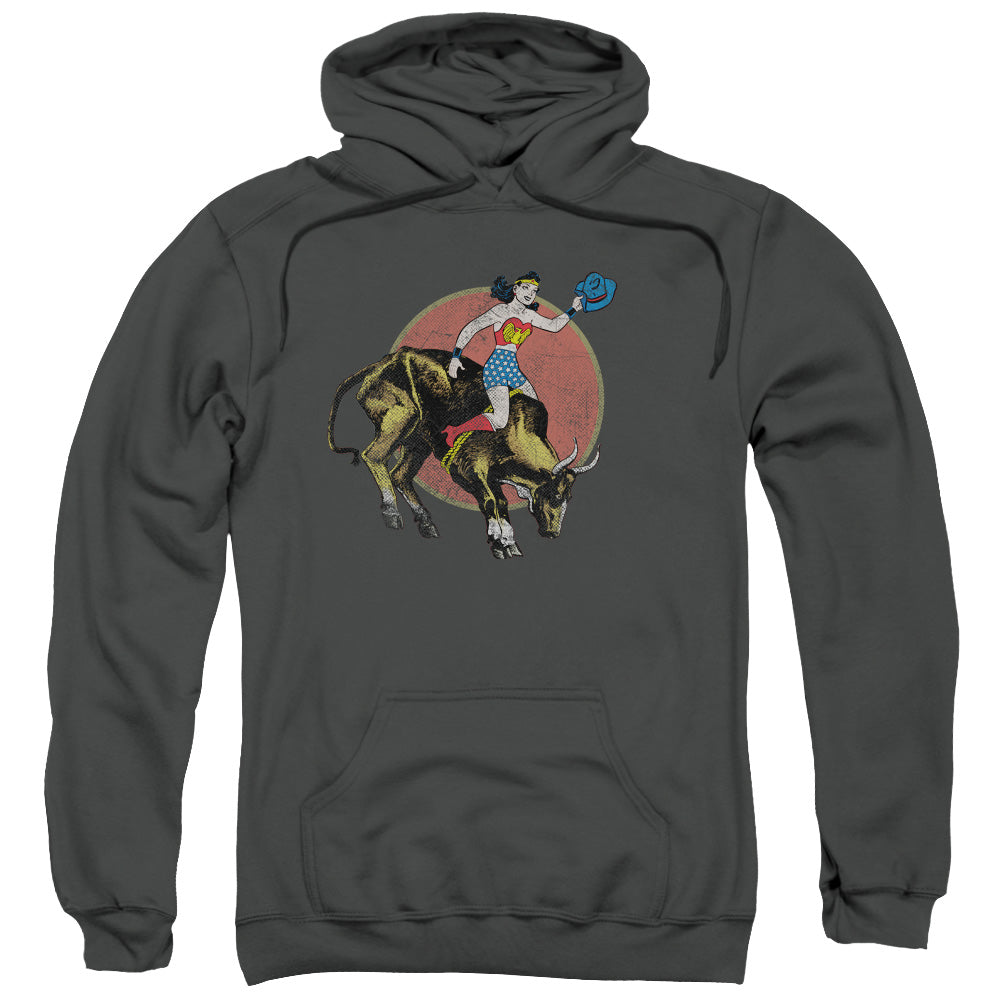 Justice League Bull Rider Mens Hoodie Charcoal