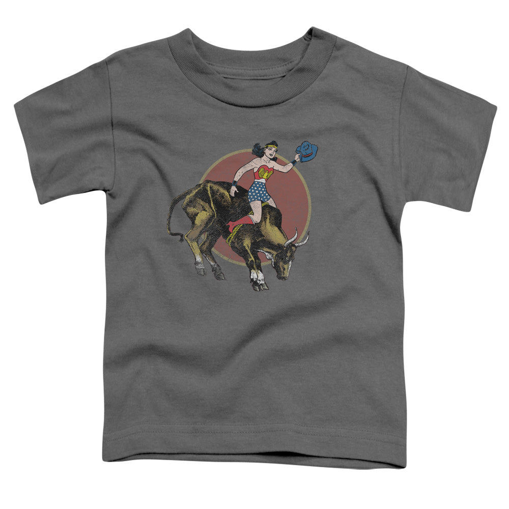 Justice League Bull Rider Toddler Kids Youth T Shirt Charcoal