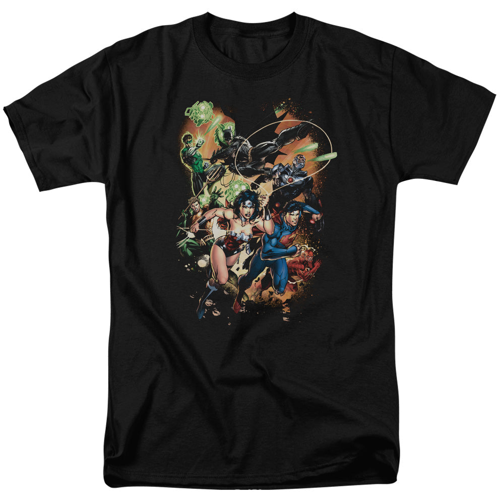 Justice League Battle Ready Mens T Shirt Black