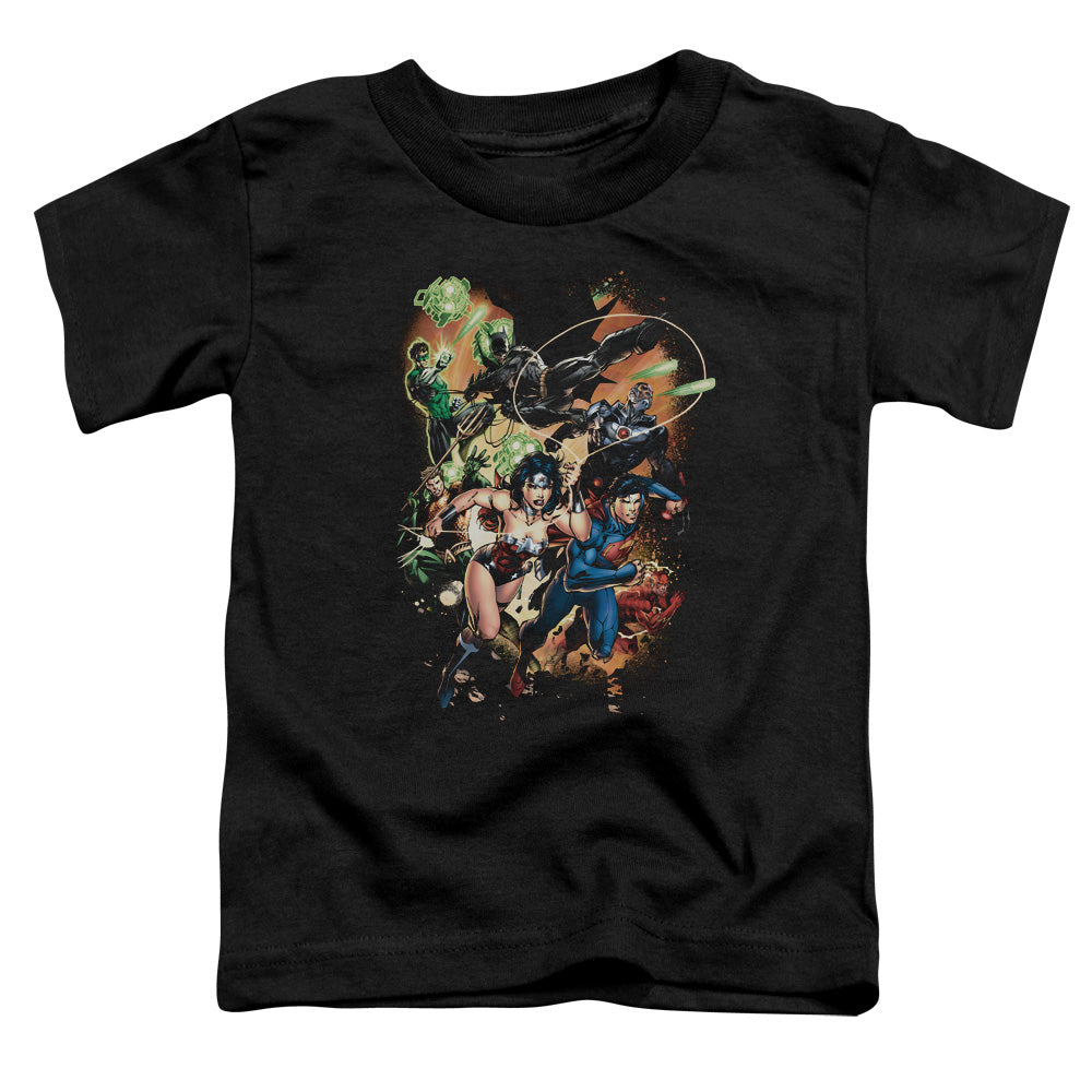 Justice League Battle Ready Toddler Kids Youth T Shirt Black
