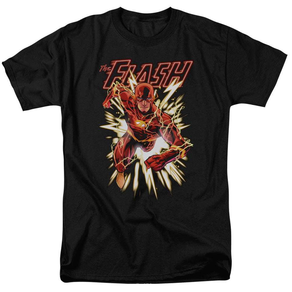 Jla Flash Glow Mens T Shirt Black