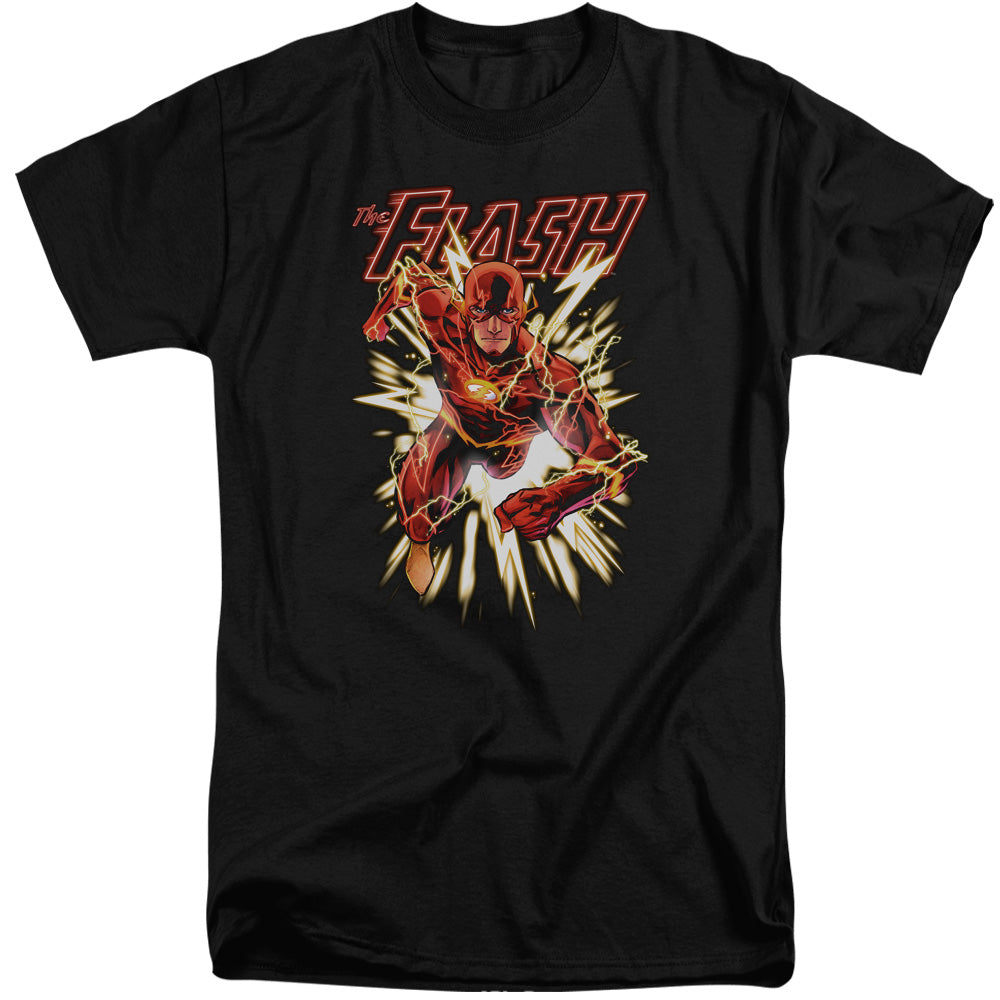 Jla Flash Glow Mens Tall T Shirt Black