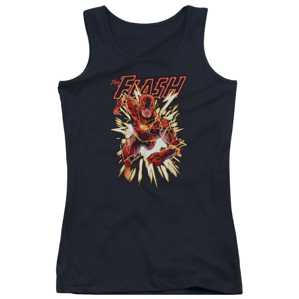 Justice League Flash Glow Womens Tank Top Shirt Black