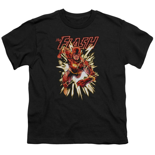 Justice League Flash Glow Kids Youth T Shirt Black