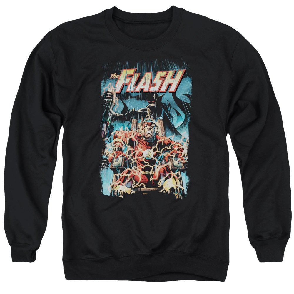 Justice League Electric Chair Mens Crewneck Sweatshirt Black