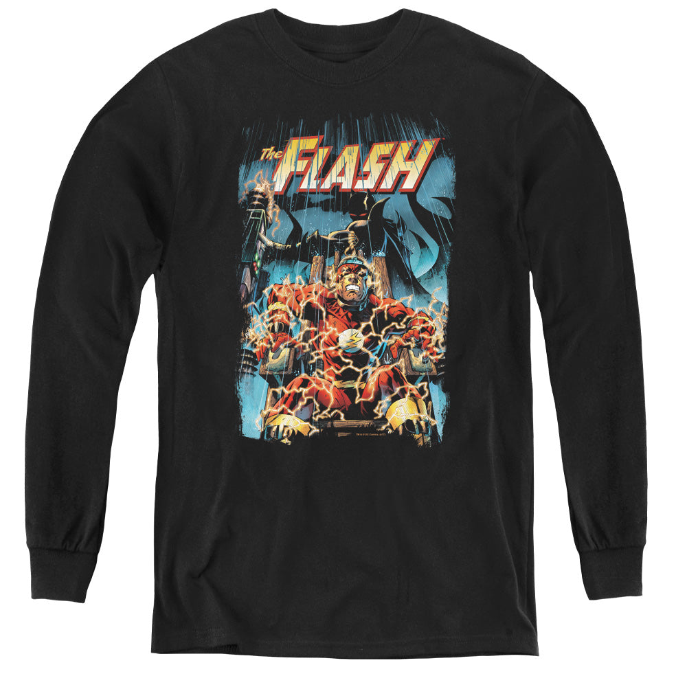 Justice League Electric Chair Long Sleeve Kids Youth T Shirt Black