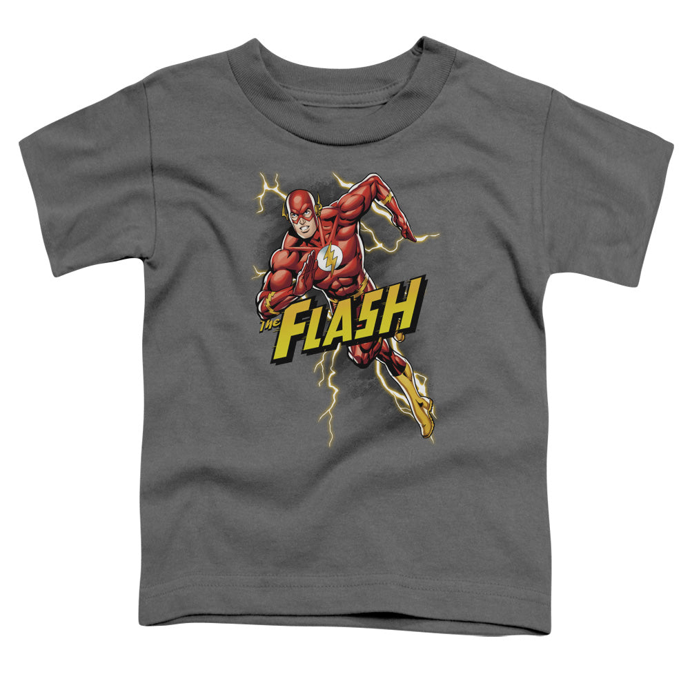 Justice League Bolt Run Toddler Kids Youth T Shirt Charcoal
