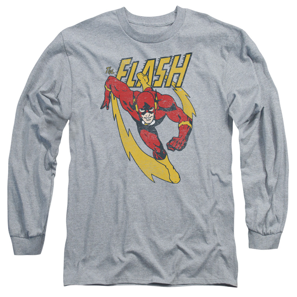 Justice League Lightning Trail Mens Long Sleeve Shirt Athletic Heather