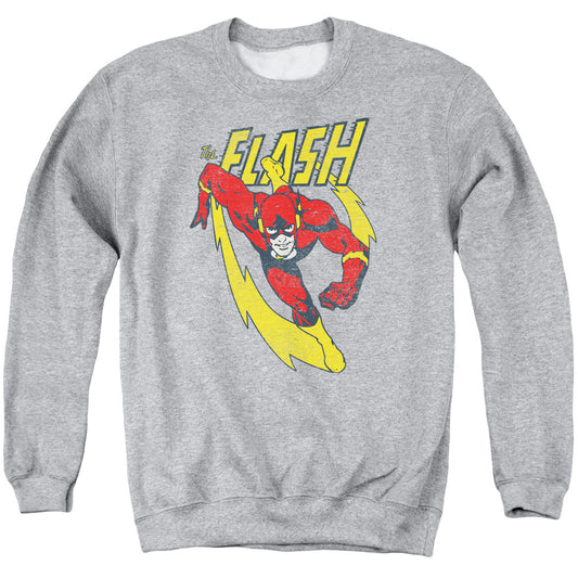 Justice League Lightning Trail Mens Crewneck Sweatshirt Athletic Heather