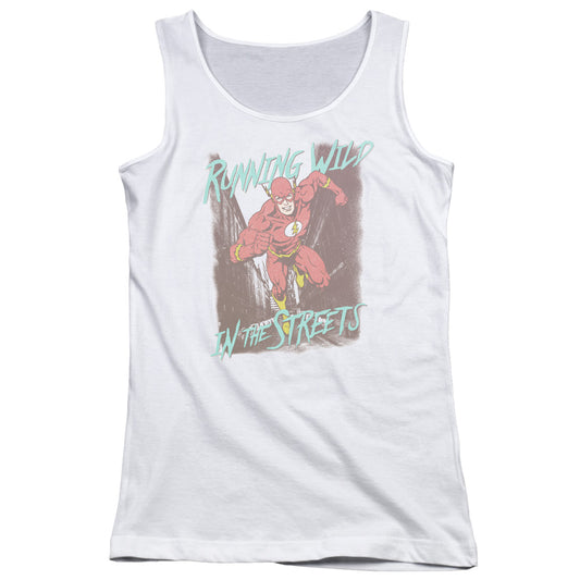 Justice League Running Wild Womens Tank Top Shirt White