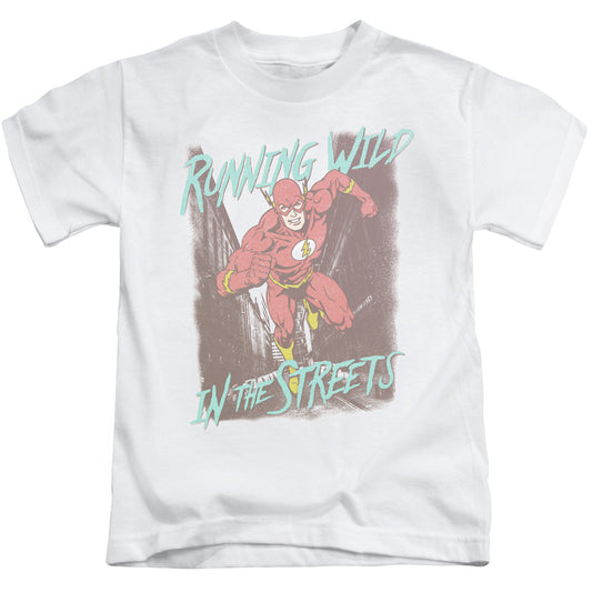 Justice League Running Wild Juvenile Kids Youth T Shirt White