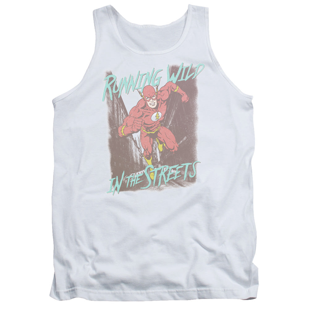 Justice League Running Wild Mens Tank Top Shirt White