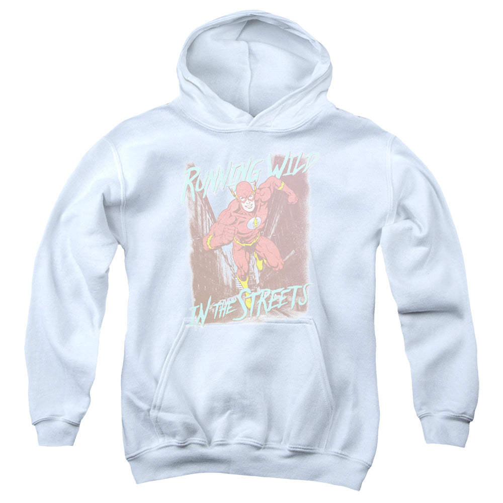 Justice League Running Wild Kids Youth Hoodie White