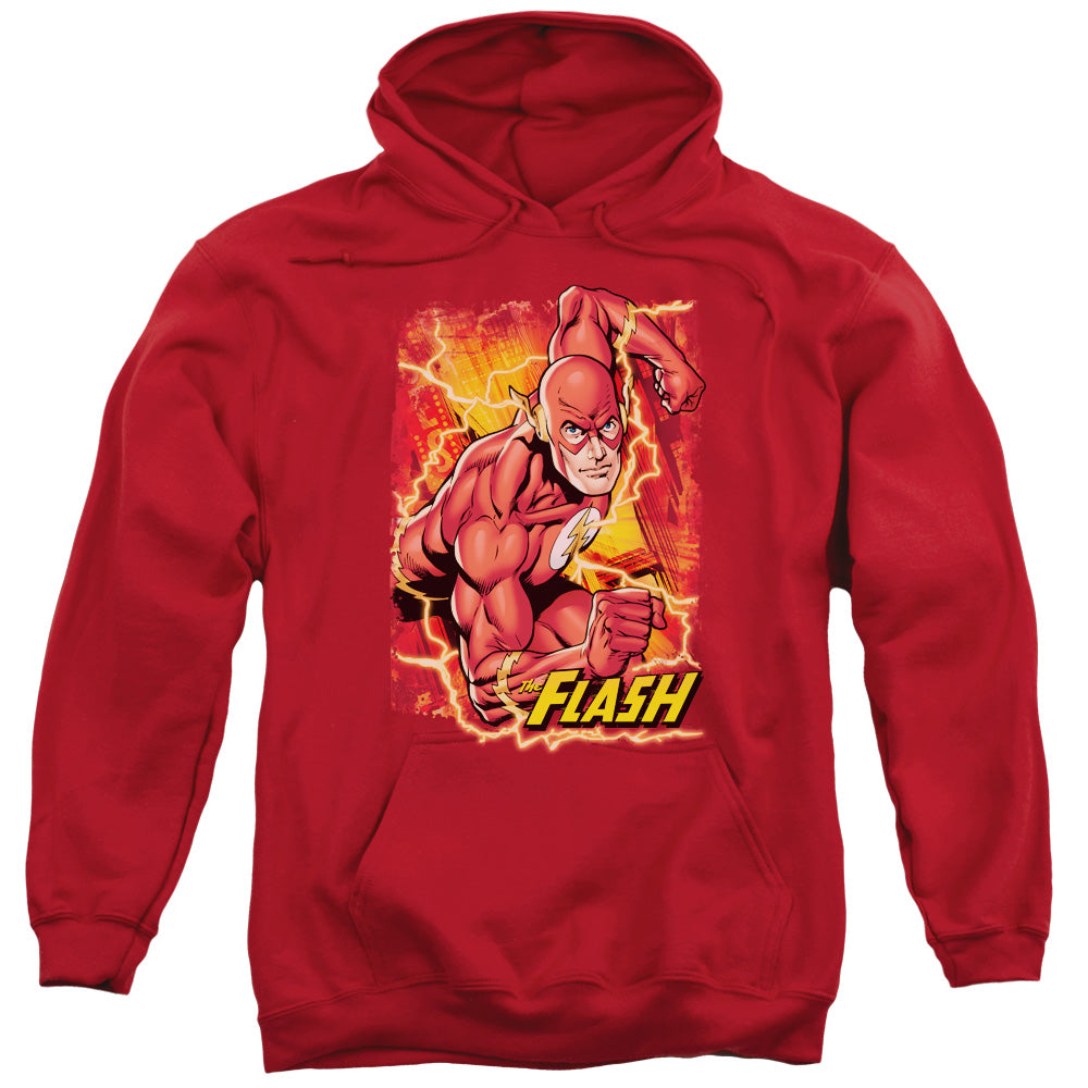 Justice League Flash Lightning Mens Hoodie Red