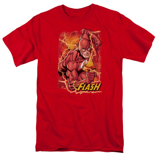 Jla Flash Lightning Mens T Shirt Red