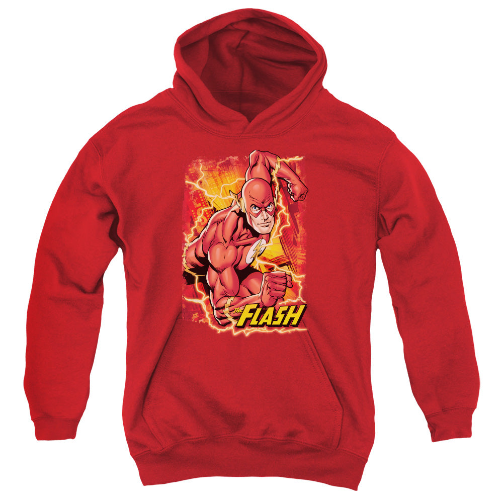 Justice League Flash Lightning Kids Youth Hoodie Red