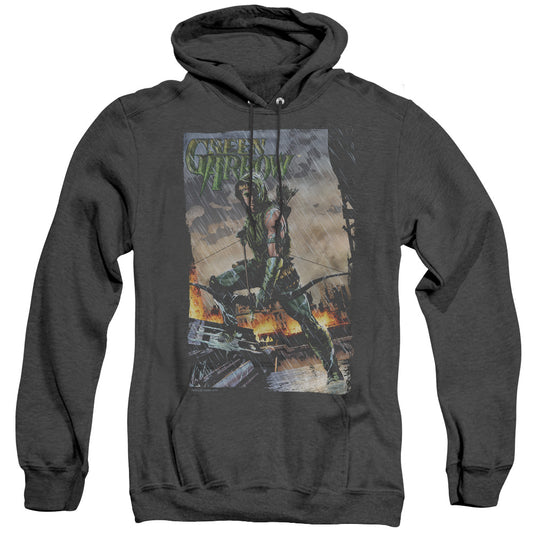 Justice League Fire and Rain Heather Mens Hoodie Black
