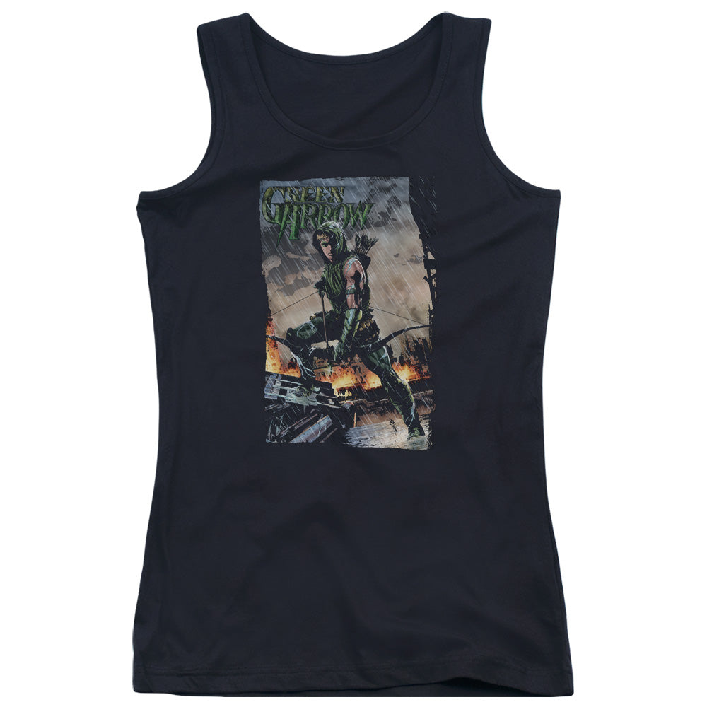 Justice League Fire and Rain Womens Tank Top Shirt Black