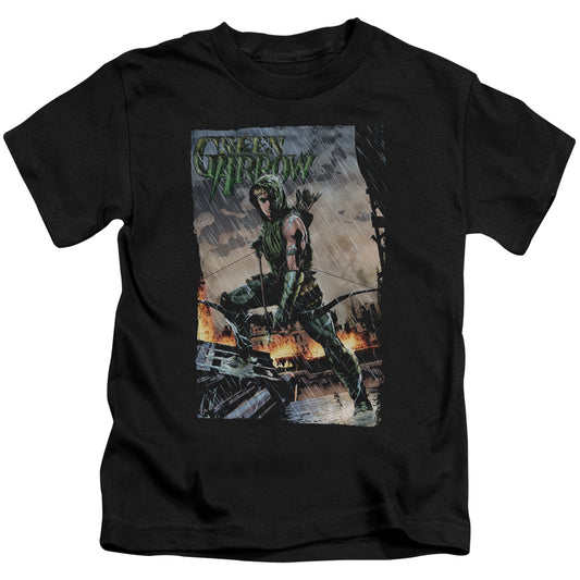 Justice League Fire and Rain Juvenile Kids Youth T Shirt Black