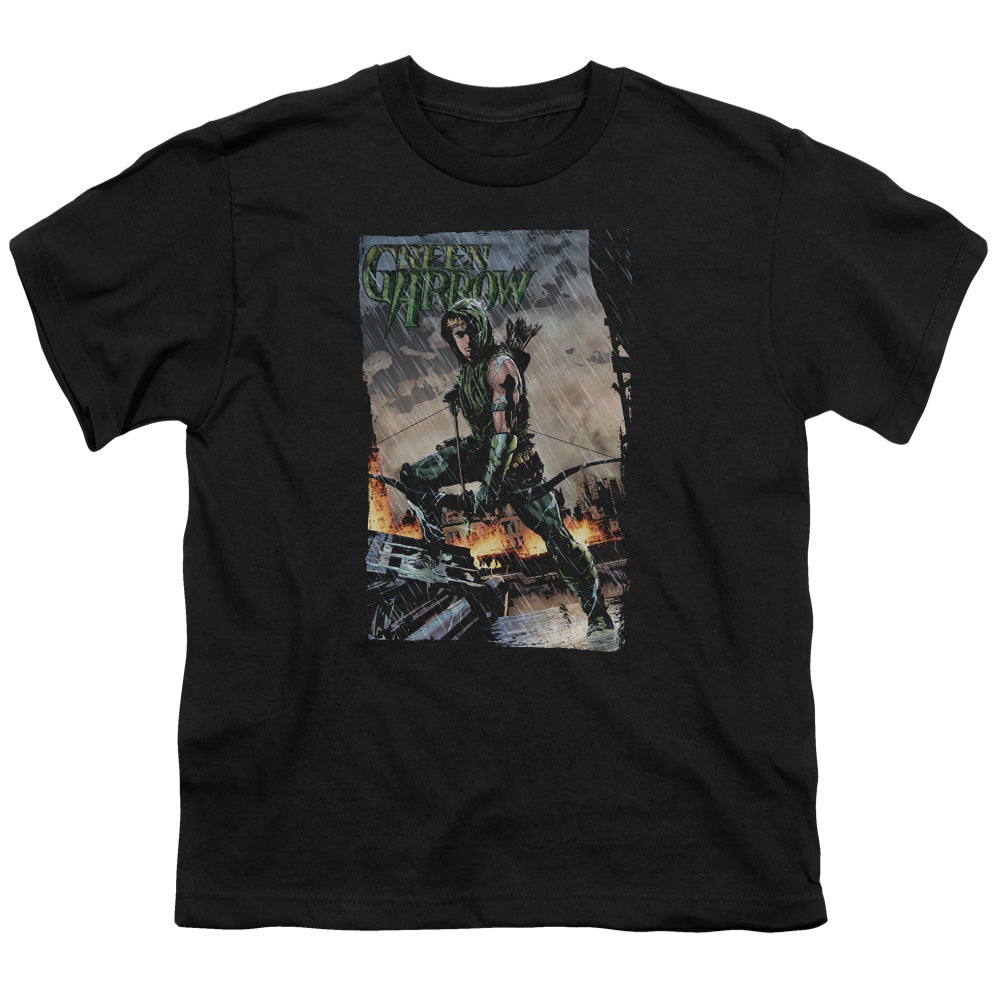 Justice League Fire and Rain Kids Youth T Shirt Black
