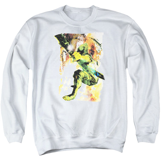 Justice League Painted Archer Mens Crewneck Sweatshirt White