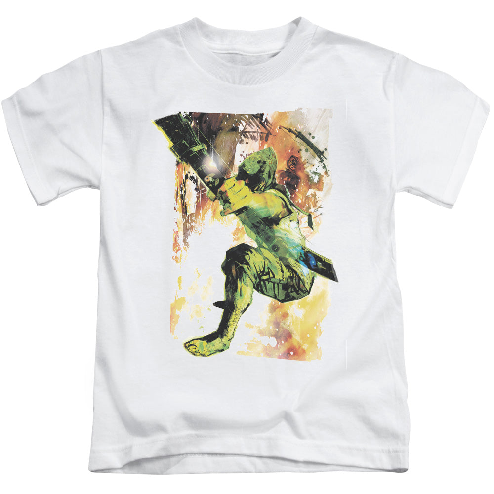 Justice League Painted Archer Juvenile Kids Youth T Shirt White