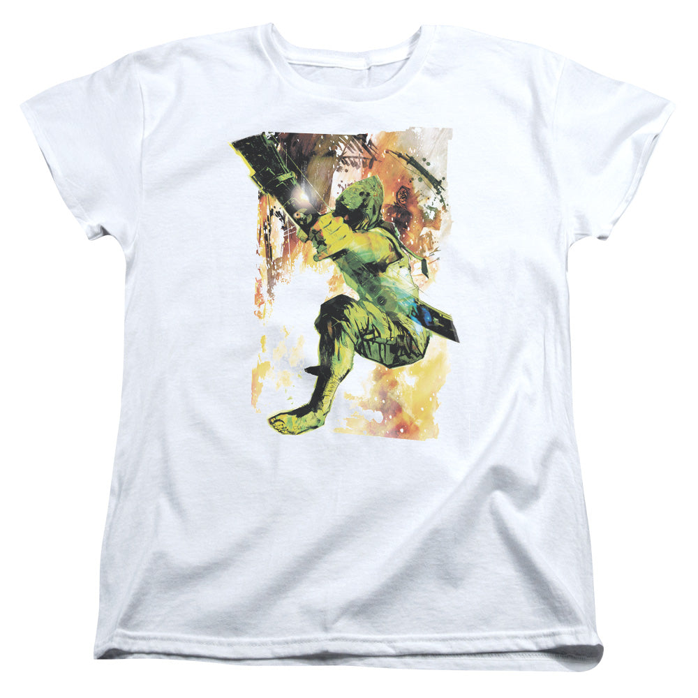 Justice League Painted Archer Womens T Shirt White