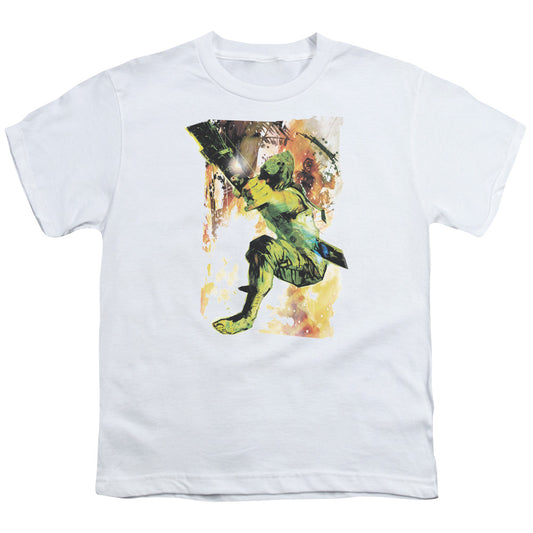 Justice League Painted Archer Kids Youth T Shirt White