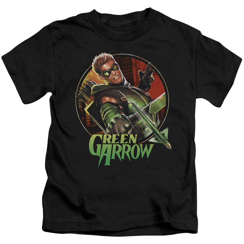 Justice League Sunset Archer Juvenile Kids Youth T Shirt Black