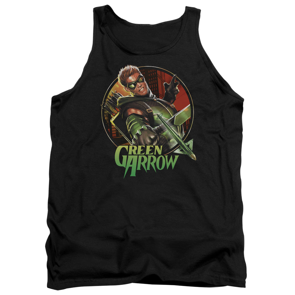 Justice League Sunset Archer Mens Tank Top Shirt Black