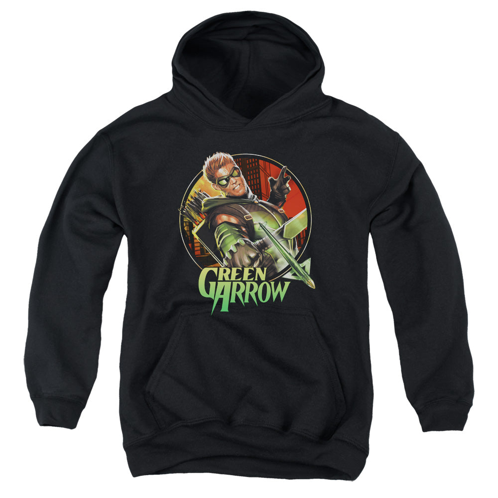 Justice League Sunset Archer Kids Youth Hoodie Black