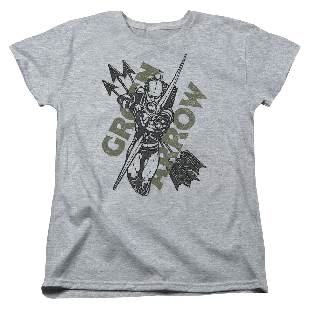 Justice League Archers Arrows Womens T Shirt Athletic Heather