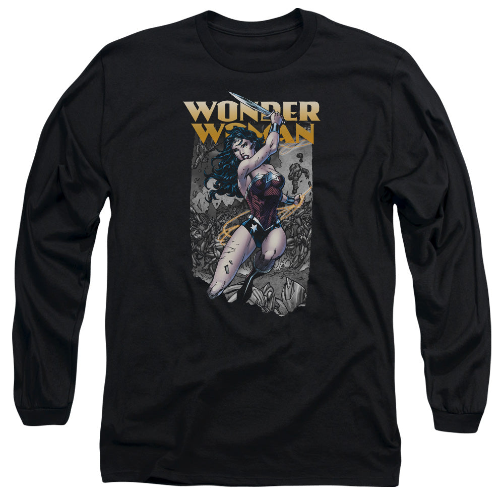 Justice League Wonder Slice Mens Long Sleeve Shirt Black