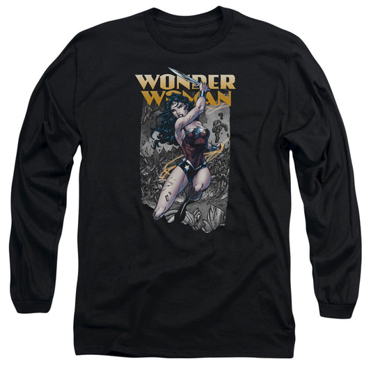 Justice League Wonder Slice Mens Long Sleeve Shirt Black