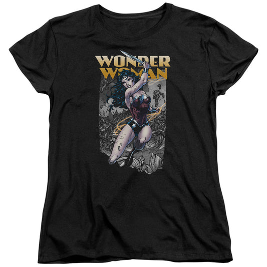 Justice League Wonder Slice Womens T Shirt Black