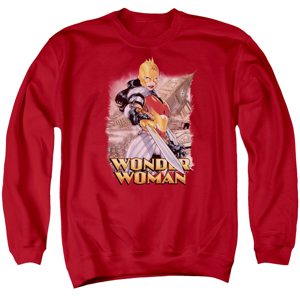 Justice League Wonder Woman Mens Crewneck Sweatshirt Red