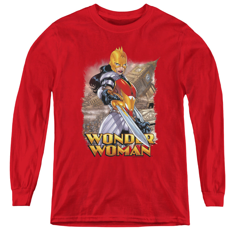 Justice League Wonder Woman Long Sleeve Kids Youth T Shirt Red