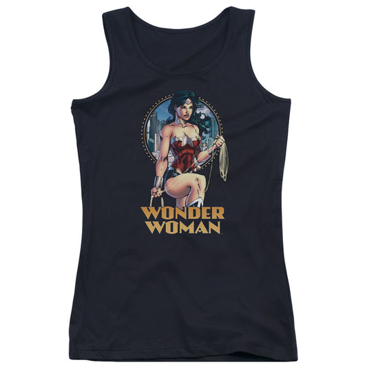 Justice League City Warrior Womens Tank Top Shirt Black