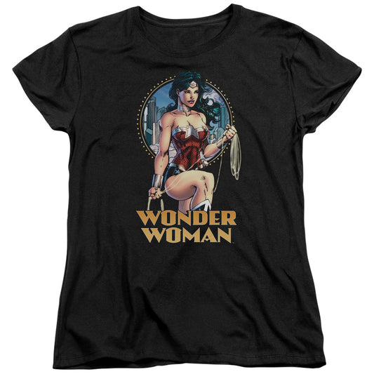 Justice League City Warrior Womens T Shirt Black