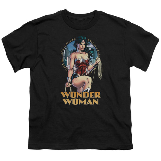 Justice League City Warrior Kids Youth T Shirt Black